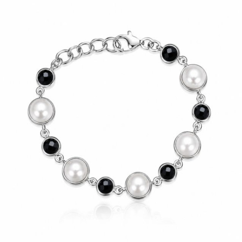 Parel met Onyx Armband model B5-031