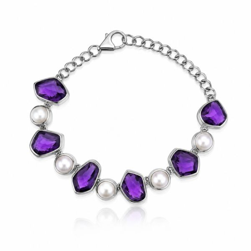 Amethist met Parel Armband model B5-033