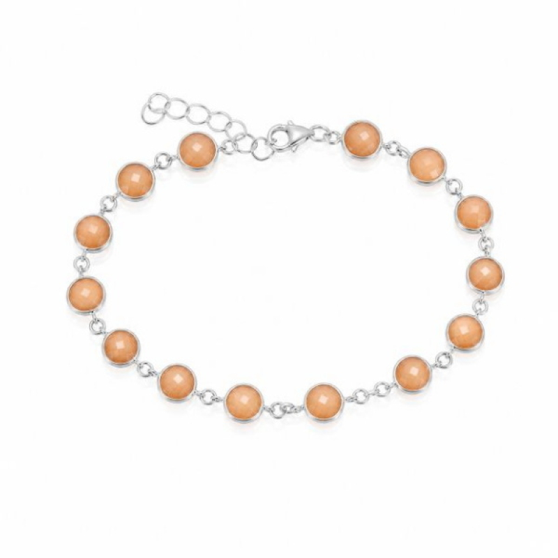Maansteen, perzik Armband model B6-010