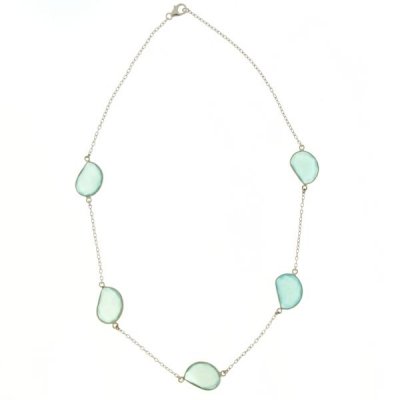 Chalcedoon aqua Collier model N7-004a