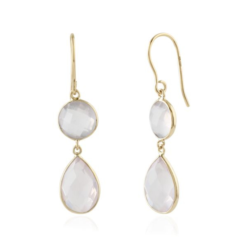 Rose Quartz Hanging earrings model E016221