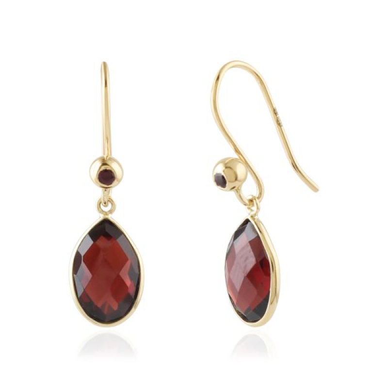 Garnet with Garnet Hanging earrings model E016239
