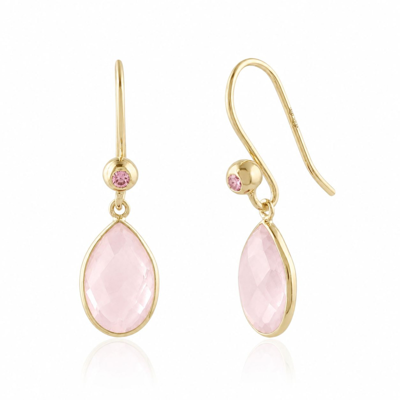 Rose quartz with pink Tourmaline Hanging earrings model E016239