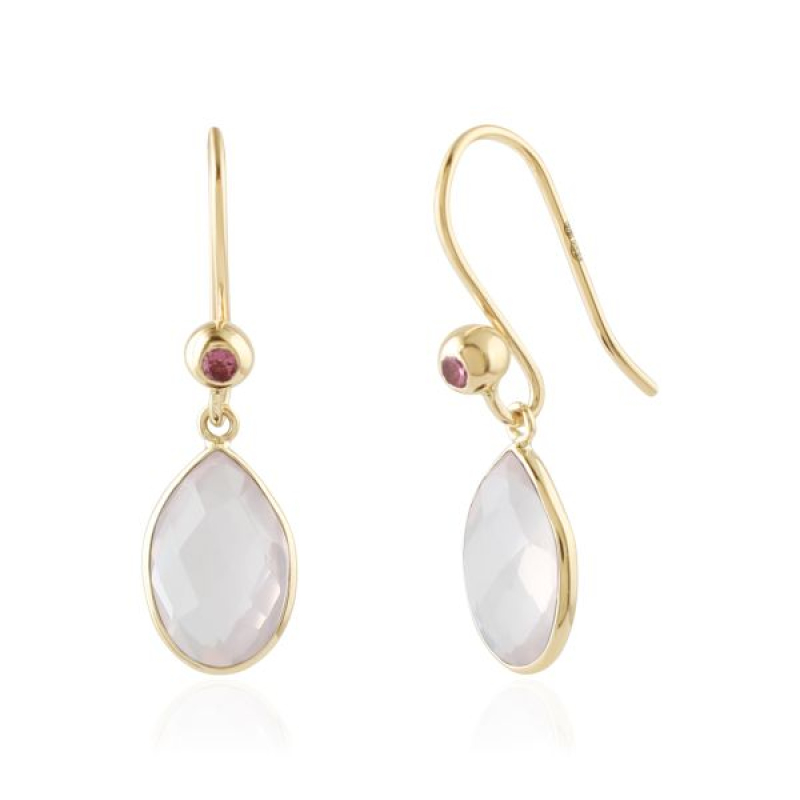 Rose quartz with pink Tourmaline Hanging earrings model E016239