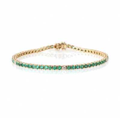 Emerald tennisbracelet with diamond model B011019