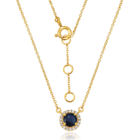 Blue Sapphire with diamond Necklace model N010386