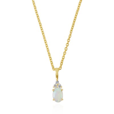 Ethiopische Opaal met diamant Hanger model N009659