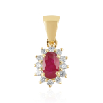 Robijn met diamant Hanger model P011730