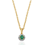 Emerald with diamond Pendant model P011743