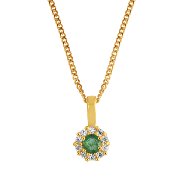 Smaragd met diamant Hanger model P17294