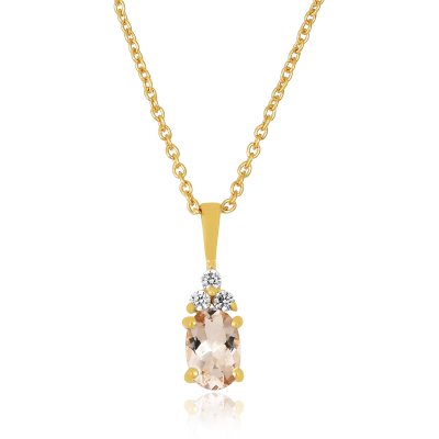 Morganiet met diamant Hanger model N009659