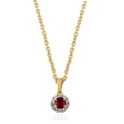 Robijn met diamant Hanger model P011743
