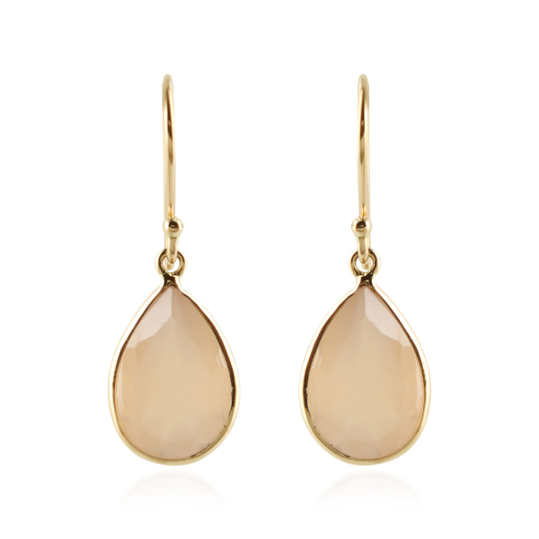 Maansteen, perzik Oorhangers model E010574