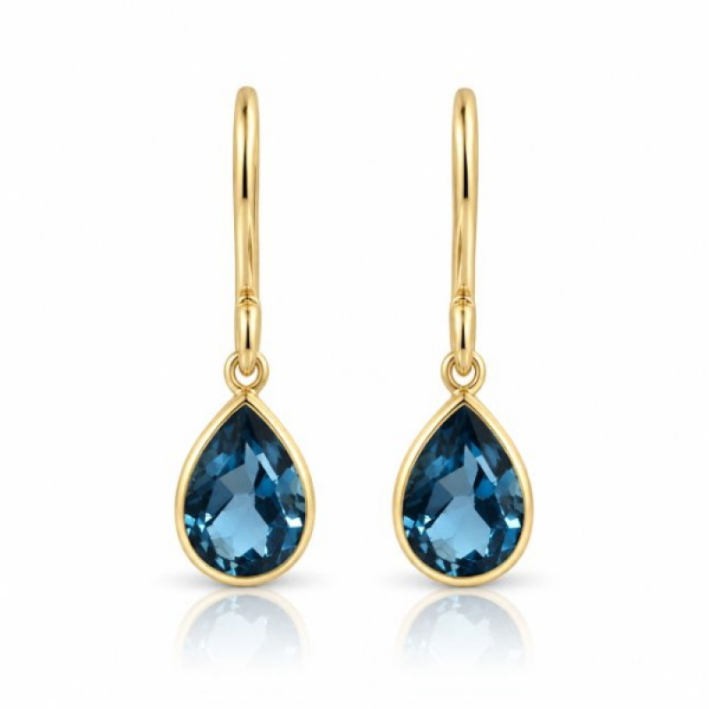 Blauwe Topaas london Oorhangers model E011152 