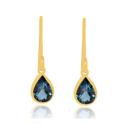 Blauwe Topaas london Oorhangers model E011152 