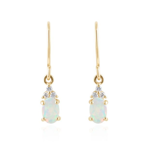  Ethipian Opal with diamond Hanging earrings model E012362