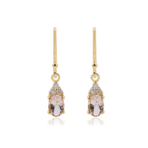 Morganite with diamond Hanging earrings model E012362