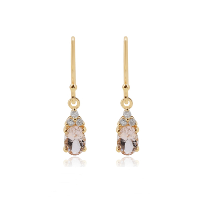 Morganite with diamond Hanging earrings model E012362