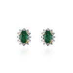 Emerald with diamond studs model E011732
