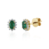 Smaragd met diamant Oorstekers model E011732