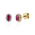 Robijn met diamant Oorstekers model E011732