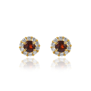 Robijn met diamant Oorstekers model E011744 Robijn met diamant Oorstekers model E011744