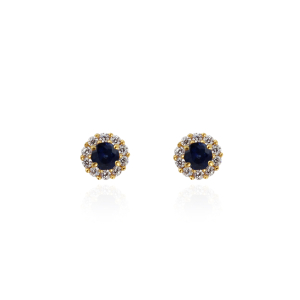Blauwe Saffier met diamant Oorstekers model E011744 Blauwe Saffier met diamant Oorstekers model E011744