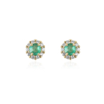 Emerald with diamond studs model E01174