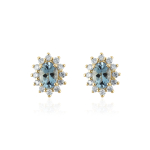 Aquamarine with diamond studs model S0005