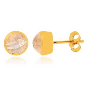 Rainbow Moonstone Studs model E05893