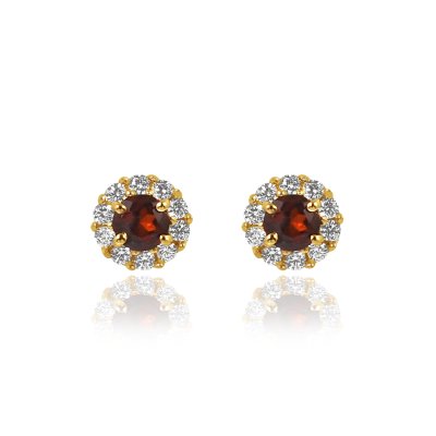 Ruby with diamond studs model E01174