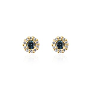 Blue Topaz london with diamond studs model E11577