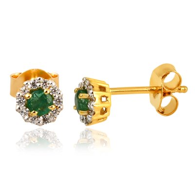 Emerald with diamond studs model E11577