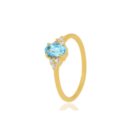 Blue Topaz with diamond Ring model R010734