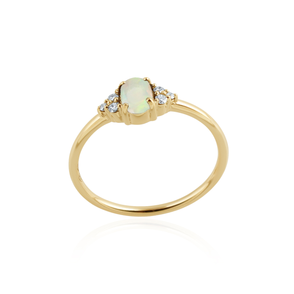 Ethiopische Opaal met diamant Ring model R010734