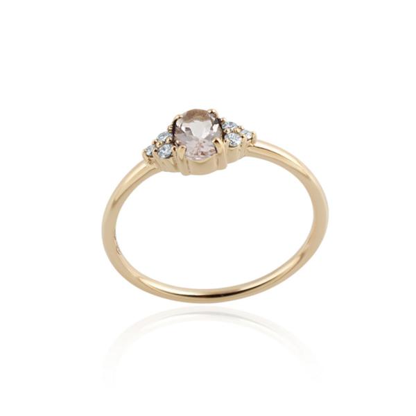 Morganiet met diamant Ring model R010734