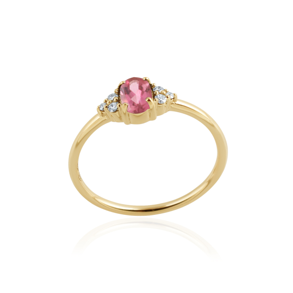 Roze Toermalijn met diamant Ring model R010734