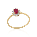 Robijn met diamant Ring model R011731