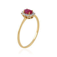 Robijn met diamant Ring model R011731