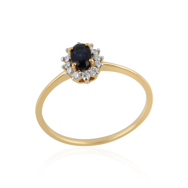  Blauwe Saffier met diamant Ring model R011731