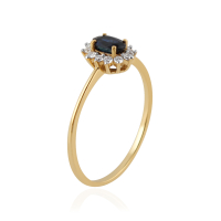  Blauwe Saffier met diamant Ring model R011731