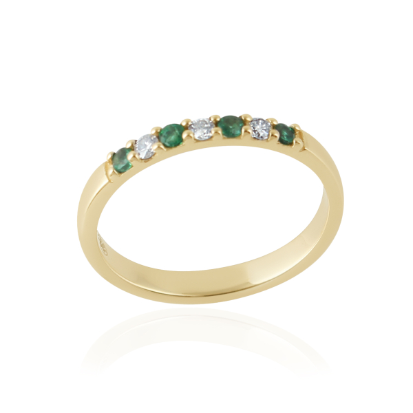 Smaragd met diamant Ring model R015061