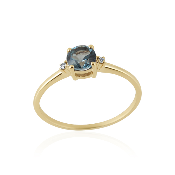 Blue Topaas london met diamant Ring model R11918