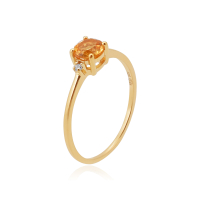 Citrine Ring with diamond model R11918
