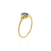 Blauwe Topaas london met diamant Ring model R17472