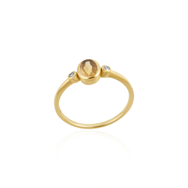 Citrien met diamant Ring model R17472