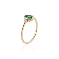 Smaragd met diamant Ring model R17472