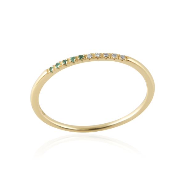 Smaragd met diamant Ring model RL800314