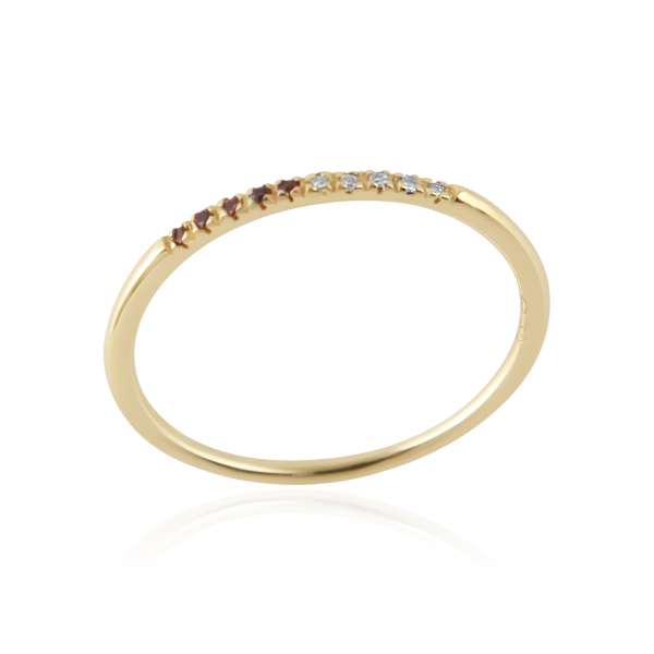 Granaat met diamant Ring model RL800314