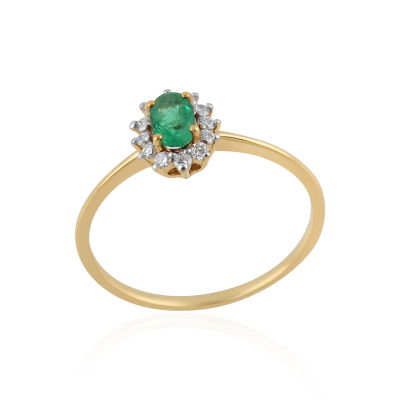 Emerald with diamond Ring model R011731